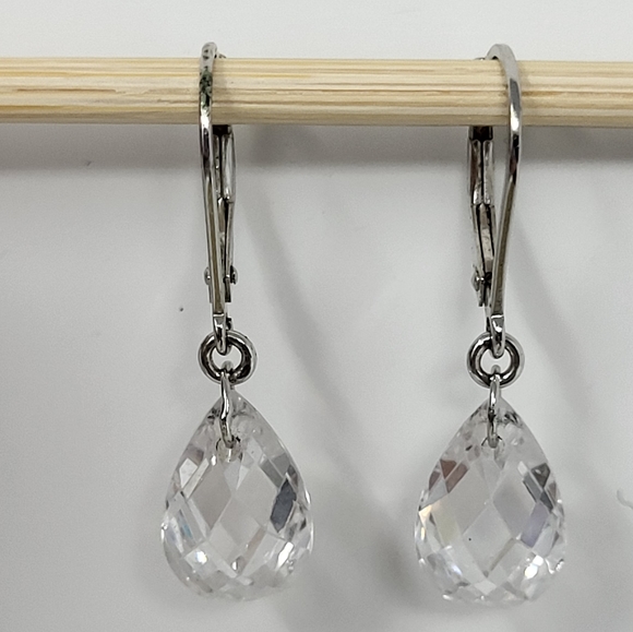 JCM Jewelry - JCM Jacmel Diamonique Cubic Zirconia 925 Silver Pierced Leverback Earrings